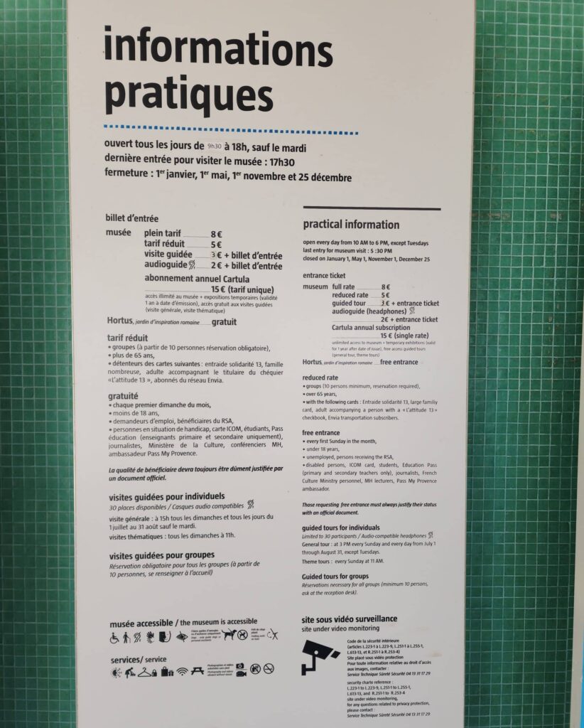 horaires et tarifs