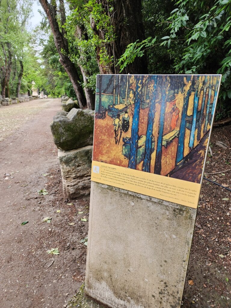 Peinture des alyscamps réalisée par Van Gogh