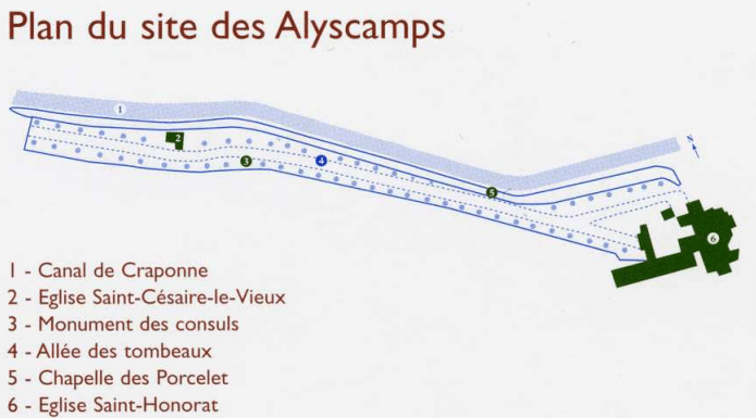 plan des alyscamps à Arles