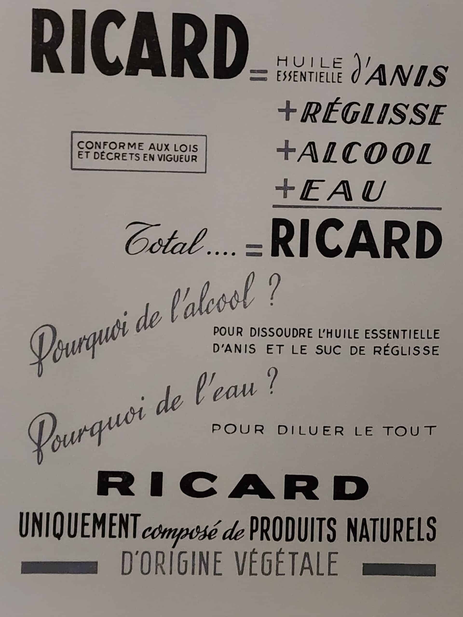 Publicité sur le Ricard