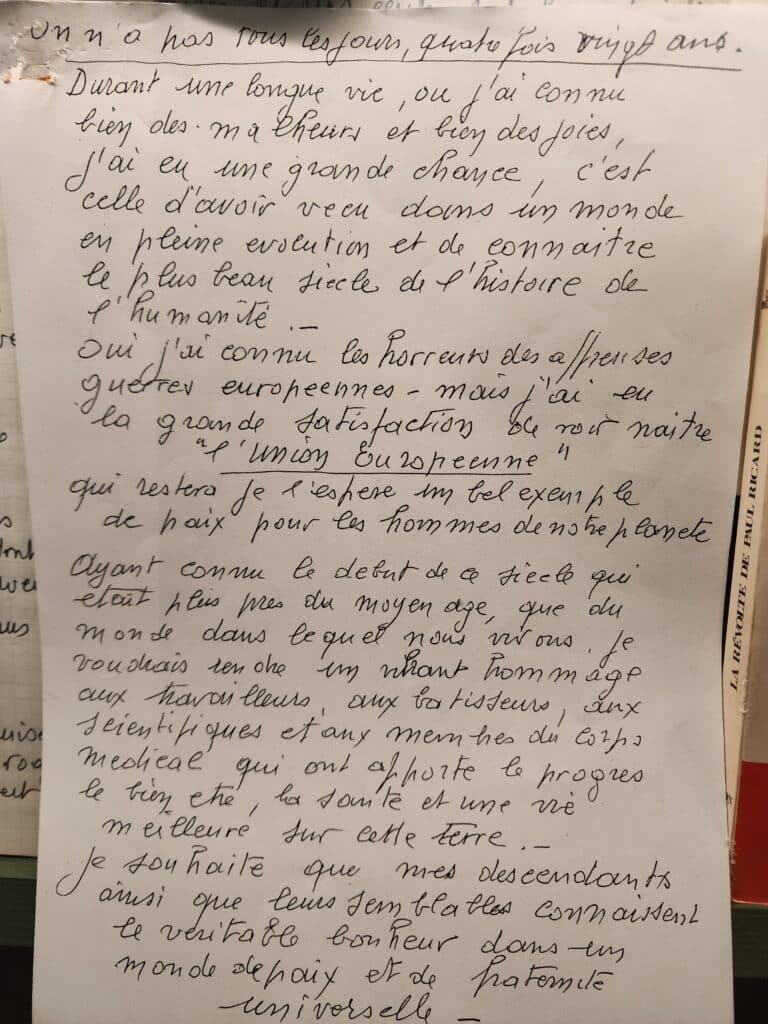 Lettre de Paul Ricard sur l'Union européenne