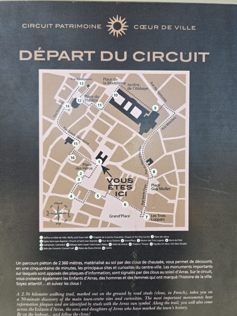 parcours de visite d'Arras